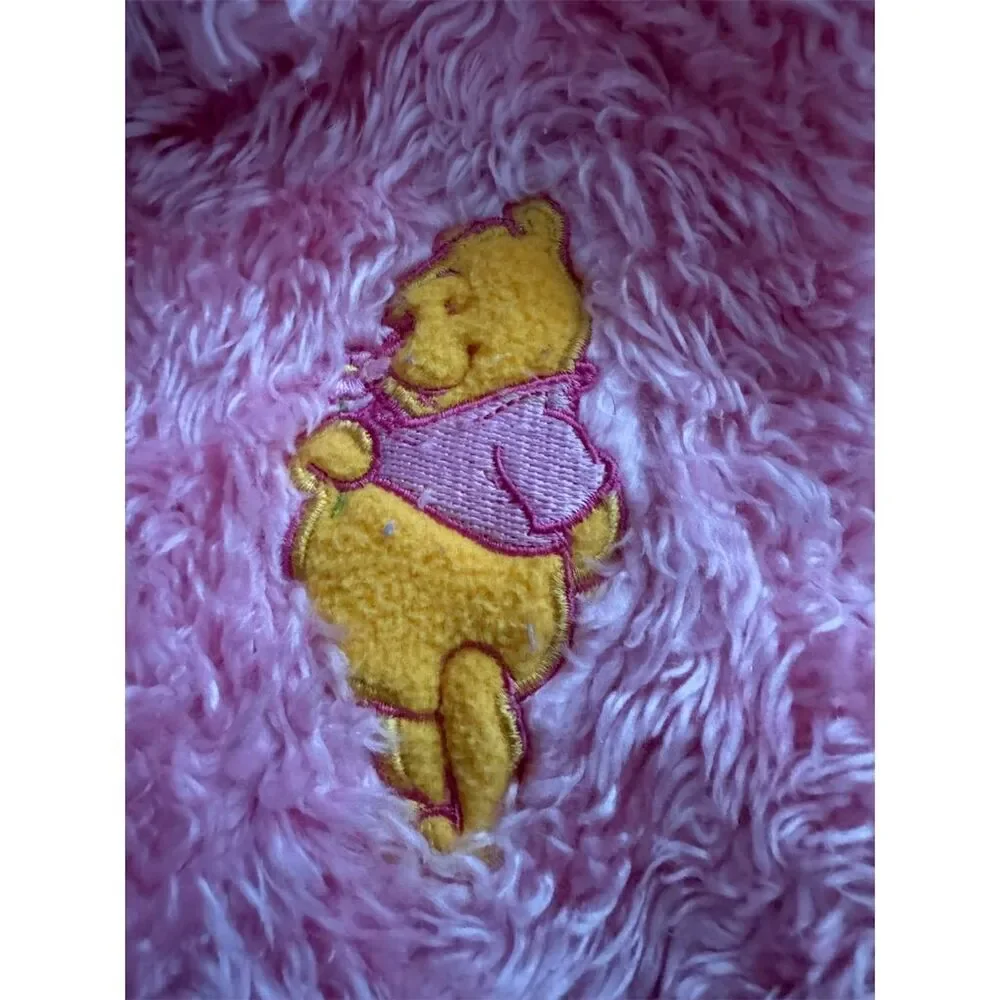 Disney  Pink Faux Fur Vest Winnie the Pooh Embroidery Size 18 months